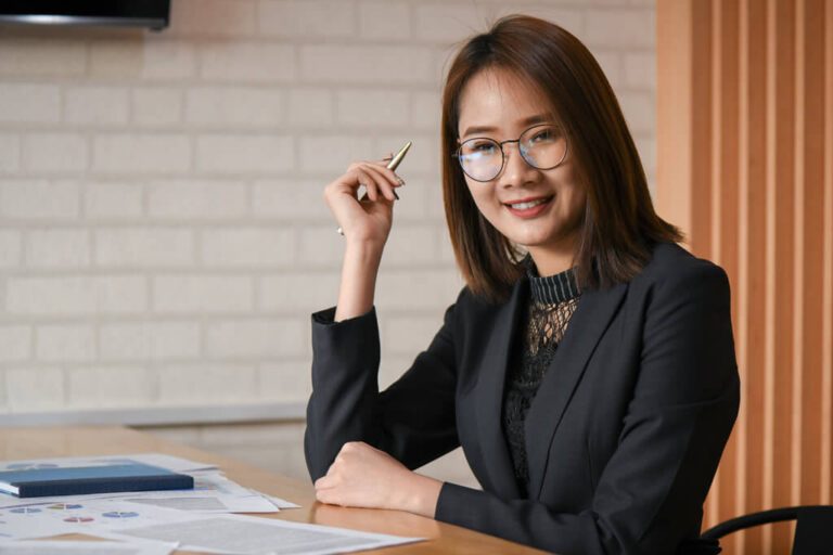 Asian female executive in workplace
